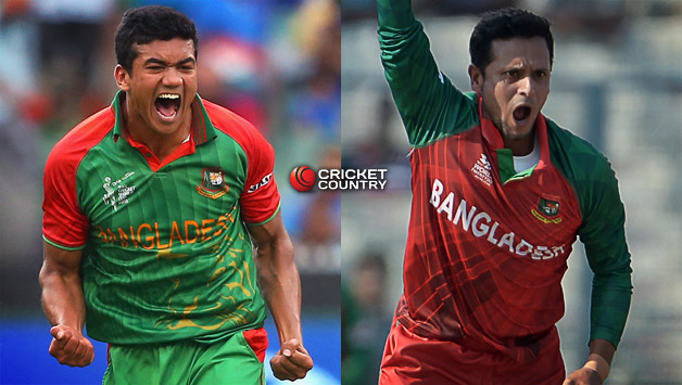 Taskin Ahmed (left) and Arafat Sunny © Getty Images and AFP