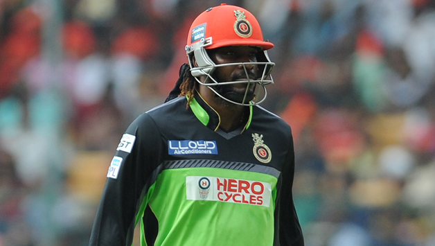 Gayle scored 49 off 21 balls for RCB against KKR. © AFP