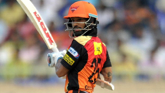 Shikhar Dhawan (above) was dismissed for 33 by spinner Ravichandran Ashwin © AFP