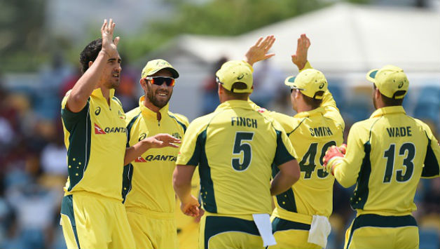 Mitchell Starc picked 3 wickets during Australia vs West Indies, 8th ODI, tri-Series at Barbados © AFP