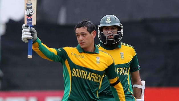 Hashim Amla (right) and Quinton de Kock will open South Africa's innings © Getty Images 