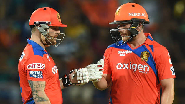 Aaron Finch played alongside Brendon McCullum in IPL 2016 for Gujarat Lions © AFP