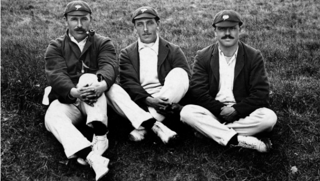 The Yorkshire trinity. From left: George Hirst, Wilfred Rhodes, and Schofield Haigh. Hirst took 12 for 19 and Haigh 6 for 19, while Rhodes was not even needed © Getty Images