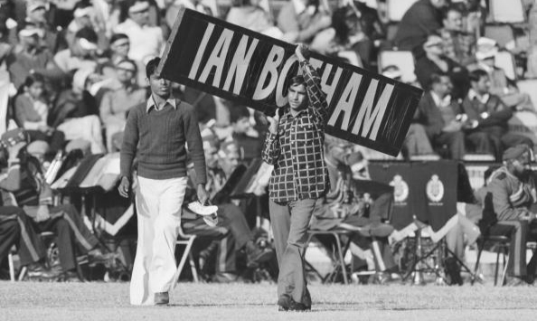 Ian Botham did not play the North Zone match at Jammu, but that did not dampen the enthusiasm of his Indian fans. The Test series was excruciatingly boring, but just like Tony Greig on the two previous tours, Botham became the darling of the Indian crowd © Getty Images