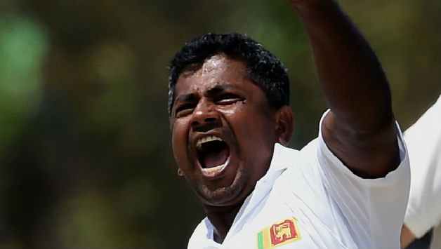 Rangana Herath was awarded the man of the series for his brilliant display with the ball in the Test series against Australia © AFP