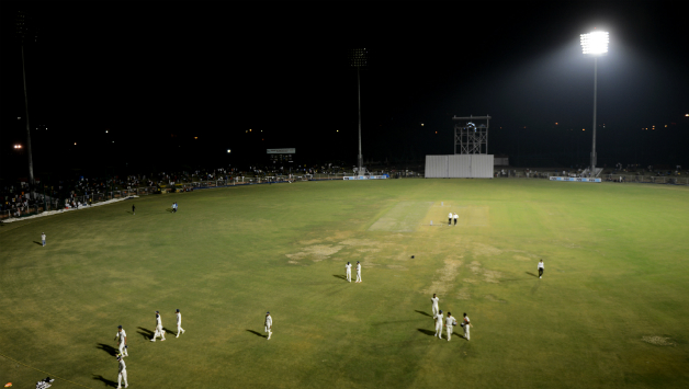 The first match on the outskirts of the capital New Delhi witnessed three of the six light towers go out twice in the post dinner session © AFP