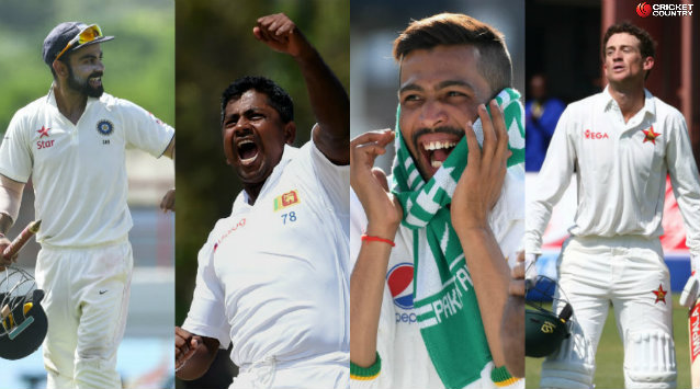Virat Kohli, Rangana Herath, Mohammad Aamer & Craig Ervine ©  AFP & Getty Images