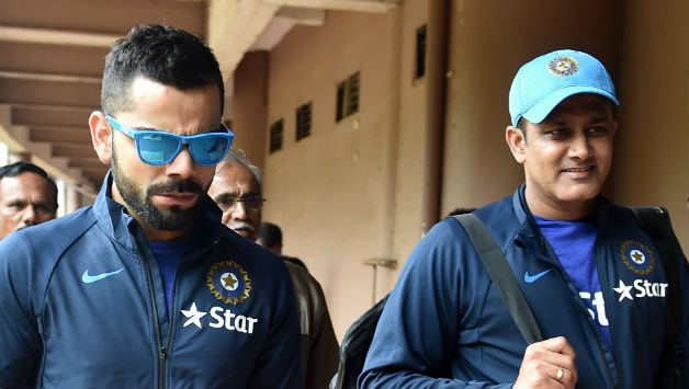 Anil Kumble (right) is known to have building a sound understanding with the Indian Test skipper Virat Kohli © AFP