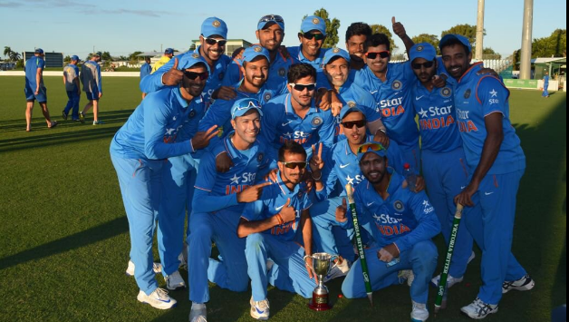 Smiling faces, a wicket in hand, and a trophy in front, convey the story. (Photo Courtesy: Sahrdul Thakur's Twitter account)