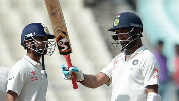 रहाणे और पुजारा अब तक चौथे विकेट के लिए 90 रन जोड़ लिए हैं  © Getty Images