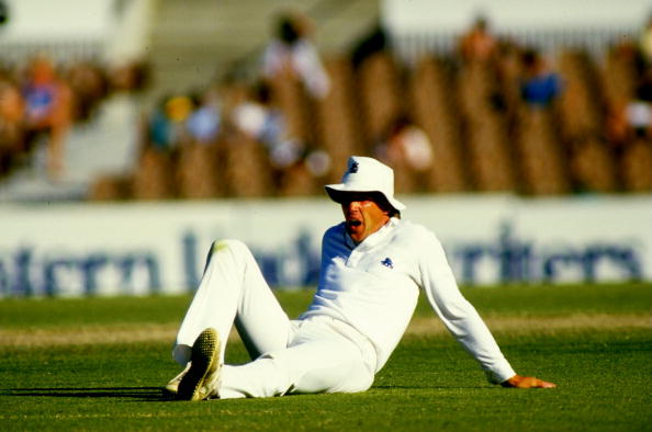 Chris Broad’s expression was representative of the day’s proceedings © Getty Images
