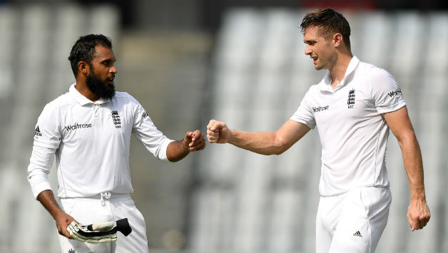 Adil Rashid (Left) remained unbeaten on 44, while Chris Woakes made 46 © Getty Images