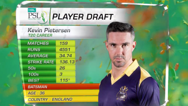 Kevin Pietersen, who played for the same side in the inaugural edition of the tournament in 2016, will be lucky to find himself in the same side. Photo Courrtesy: PTV Sport Facebook page