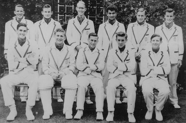 John Cleese (front, extreme left, in case the frame and smile did not give it away) with the Clifton College team. Photo courtesy: Clifton College.