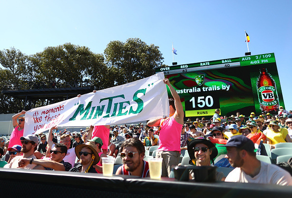 Faf du Plessis had to face signboards while entering Adelaide Oval against Australia © Getty Images
