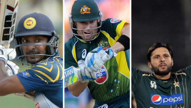 Kumar Sangakkara (Left), Michael Clarke (Centre) and Shahid Afridi will part in the Hong Kong T20 Blitz