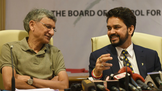 Ajay Shirke (Left) and Anurag Thakur were removed as BCCI treasuer and President by the Supreme Court © Getty Images 