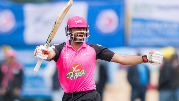 Naizakat Khan smashed an unbeaten 120 rewarding him with Man of the Match Photo Courtesy: Hong Kong Cricket Twitter Account