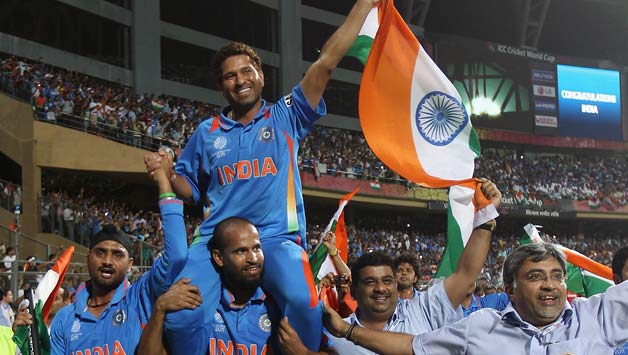Sachin Tendulkar and Ravichandran Ashwin were among the cricketers who remembered India's 2011 world cup victory © Getty Images