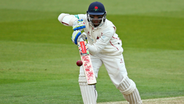 Shivnarine Chanderpaul (above) shared a superb unbeaten seventh wicket partnership with Jordan Clark of 172 to guide his county to 294-6 on the first day © Getty Images
