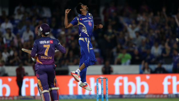 Jasprit Bumrah picks up MS Dhoni's wicket  © BCCI 