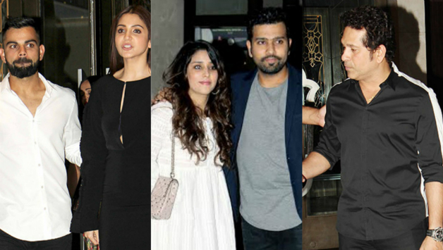 Virat Kohli-Anushka Sharma, Ritika Sajdeh-Rohit Sharma, Sachin Tendulkar at the ceremony Photo Courtesy: Yogen Shah and Bollywood Life 
