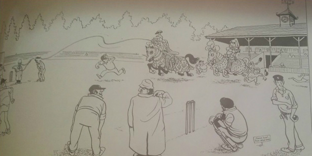 Cartoon by Giles depicting the royal entry