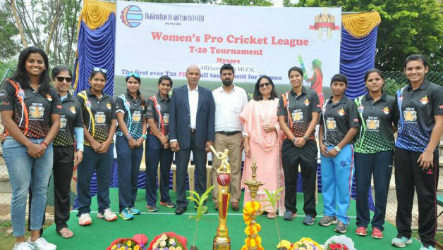 Vanitha VR and others during the inauguration of Women's Pro Cricket League Photo Courtesy: Women's Pro Cricket League Facebook Page