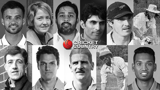 Top, from left: JP Duminy, Rachael Heyhoe-Flint, Inzamam-ul-Haq, Misbah-ul-Haq, Bradley-John Watling, Lee-Anne Hunter. Bottom, from left: Tuppy Owen-Smith, Nathan Coulter-Nile, Chuck Fleetwood-Smith, George Simpson-Hayward, Al-Amin Hossain © Getty Images (other than Hunter (The Canberra Times) and Simpson-Hayward (The Tatler)