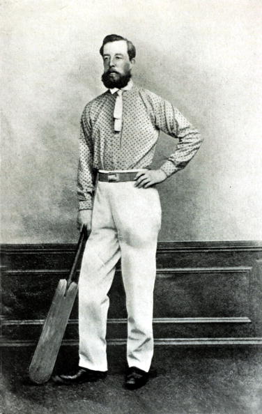 HH Stephenson had the distinction of umpiring in the first Test ever played in England, in 1880. He is seen here in the spotted All-England uniform © Getty Images