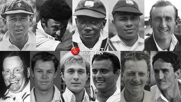 Top, from left: Archie Jackson, Qasim Umar, George Headley, ‘Bam Bam’ Weekes, Ted Dexter Bottom, from left: Freddie Brown, Geraint Jones, Phil Edmonds, Tanvir Ahmed, David Ironside (courtesy: Staff Autographs), John Traicos @Getty Images 