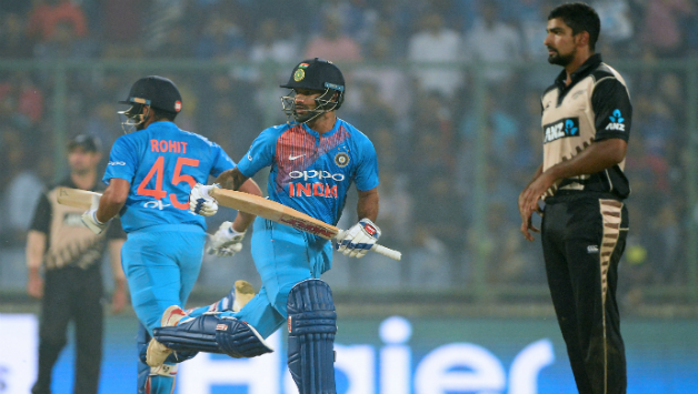 Rohit Sharma, Shikhar Dhawan and Ish Sodhi © AFP