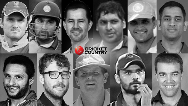 Top, from left: Graeme Smith, Mahela Jayawardene, Ricky Ponting, Kumar Sangakkara, Sourav Ganguly, MS Dhoni Bottom, from left: Shahid Afridi, Daniel Vettori, Shaun Pollock, Mashrafe Mortaza, Heath Streak © Getty Images