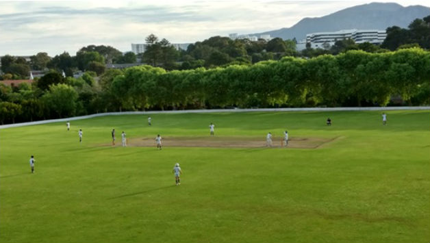 A school cricket match in progress at the Wynberg Boys’ School © Arjun Srinivas