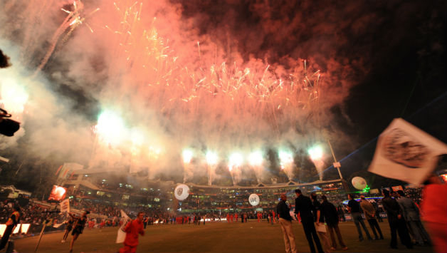 Fireworks explode after the 2009 DLF IPL Twenty20 final match during a ceremony at The Wanderers Stadium © AFP