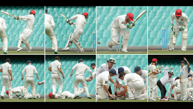 The last ball that Phillip Hughes faced © Getty Images