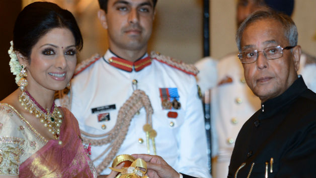 Sridevi receives Padmashri award  © AFP