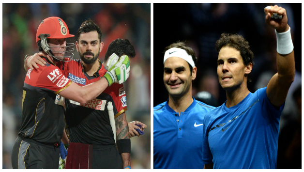 AB de Villiers, Virat Kohli (left) and Roger Federer, Rafael Nadal (left) © AFP