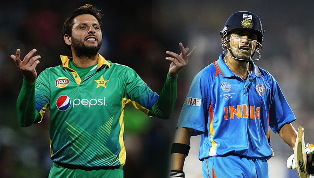 Shahid Afridi and Gautam Gambhir (r) © AFP