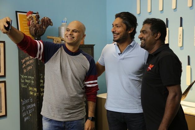 Vikram Sathaye Kumar Sangakkara Muttiah Muralitharan