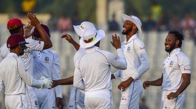 Jomel Warrican and Roston Chase each took two wickets to help the West Indies claw their way back into the contest.Jomel Warrican and Roston Chase each took two wickets to help the West Indies claw their way back into the contest.