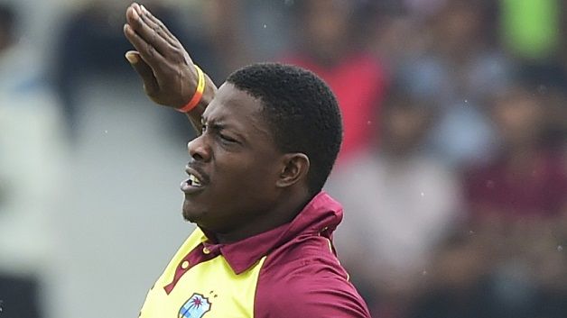 Sheldon Cottrell picked up a career best 4/28 as West Indies bowled out Bangladesh for 129 runs in 19 overs. @ AFP