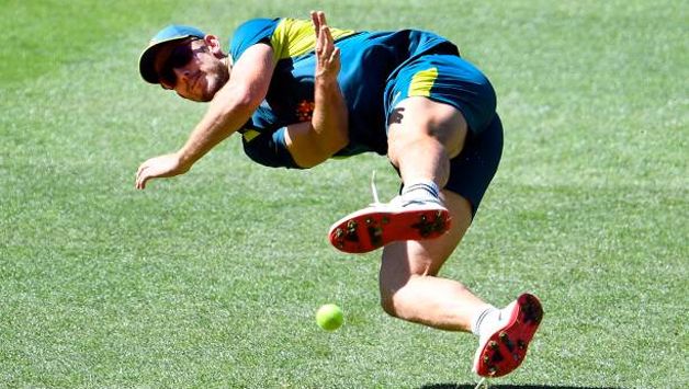 Mitchell Marsh trained with Australia on Monday. 