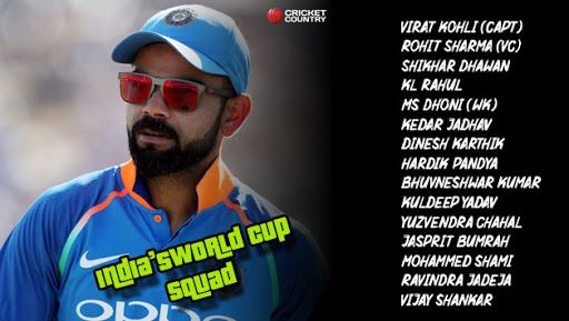 India World Cup team 2019