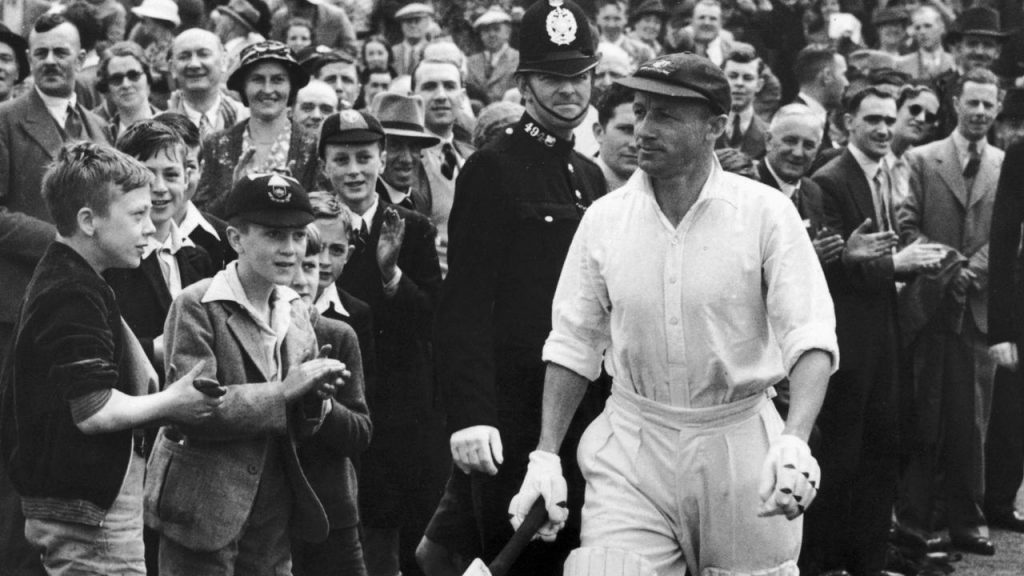 Bradman batting against England in Headingley