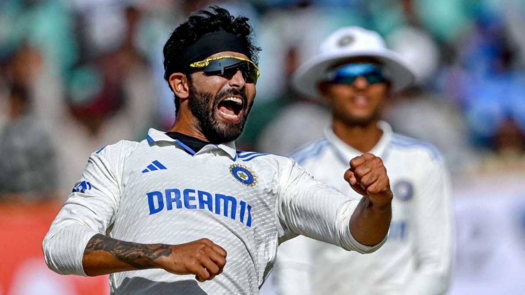 Jadeja taking a Test wicket