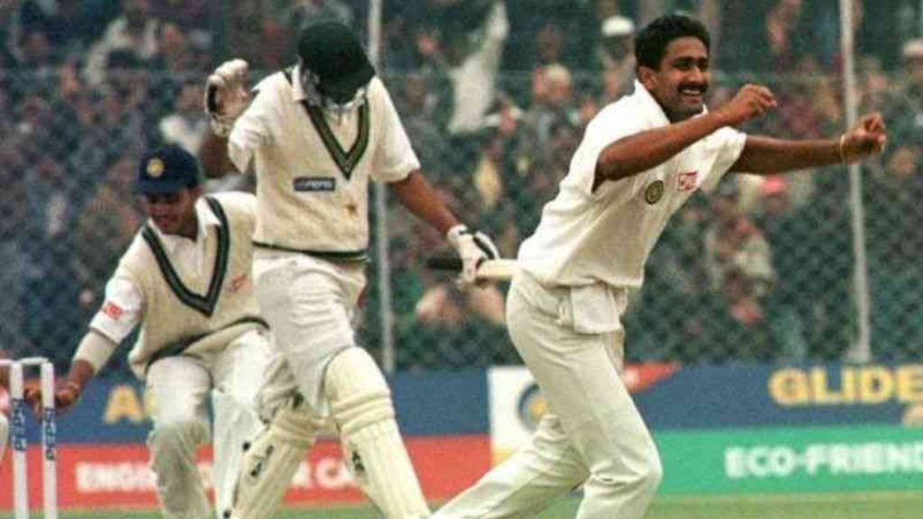 Kumble taking a Test wicket