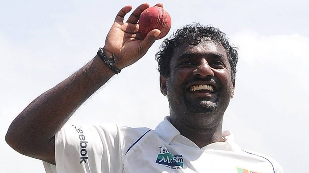 Muralitharan taking a 5-wicket haul in a Test match