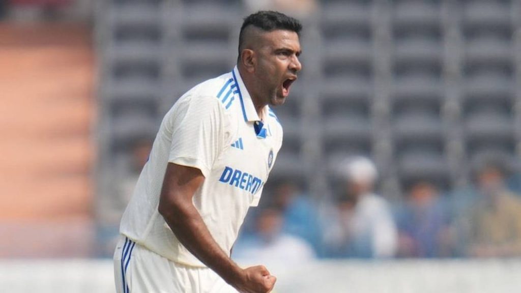 Ashwin taking a Test wicket
