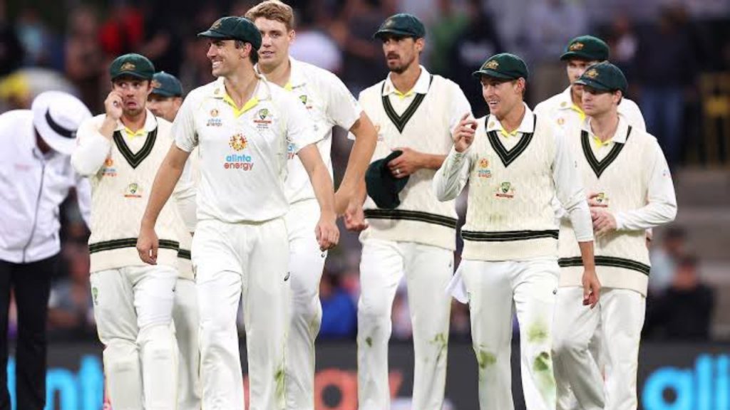 Australian team during a Test match